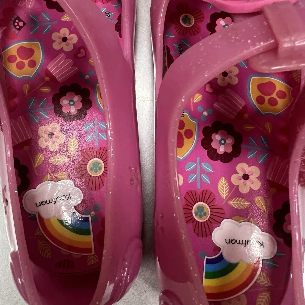 Nickelodeon Girls Size 8 Paw Patrol Pink Glitter Casual‎ Jelly Slip-on Shoe